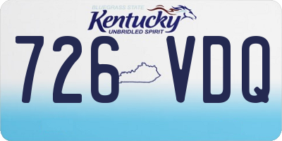 KY license plate 726VDQ