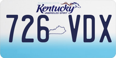 KY license plate 726VDX