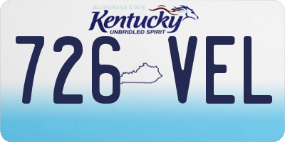 KY license plate 726VEL