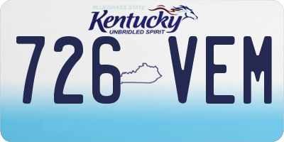 KY license plate 726VEM