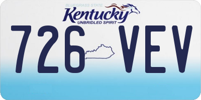KY license plate 726VEV