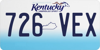 KY license plate 726VEX