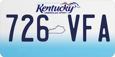 KY license plate 726VFA