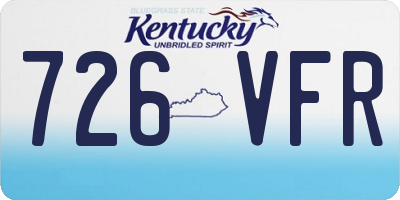 KY license plate 726VFR