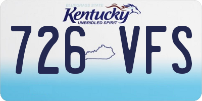 KY license plate 726VFS