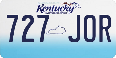 KY license plate 727JOR