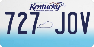 KY license plate 727JOV