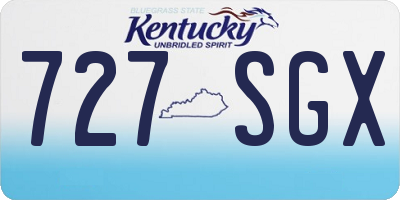 KY license plate 727SGX