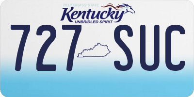KY license plate 727SUC