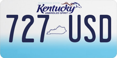 KY license plate 727USD