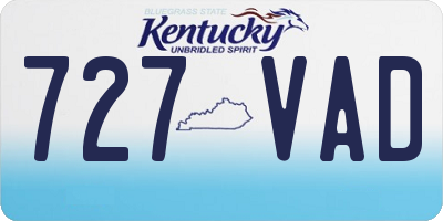KY license plate 727VAD