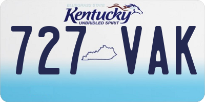 KY license plate 727VAK
