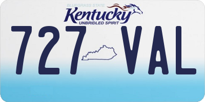 KY license plate 727VAL
