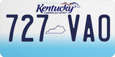 KY license plate 727VAO