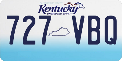 KY license plate 727VBQ