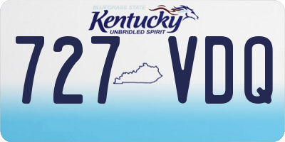 KY license plate 727VDQ