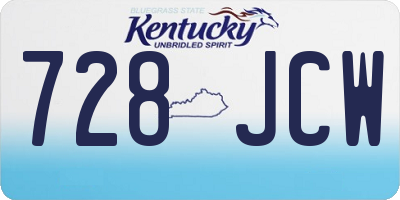 KY license plate 728JCW