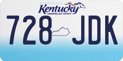 KY license plate 728JDK