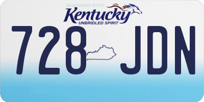 KY license plate 728JDN