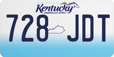 KY license plate 728JDT