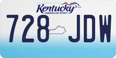 KY license plate 728JDW