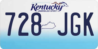 KY license plate 728JGK
