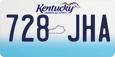 KY license plate 728JHA
