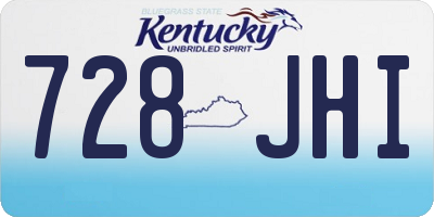 KY license plate 728JHI