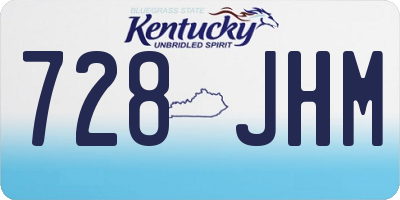 KY license plate 728JHM