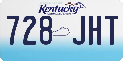KY license plate 728JHT