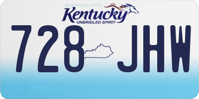 KY license plate 728JHW