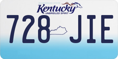 KY license plate 728JIE