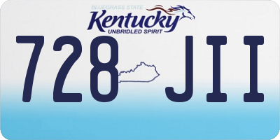 KY license plate 728JII