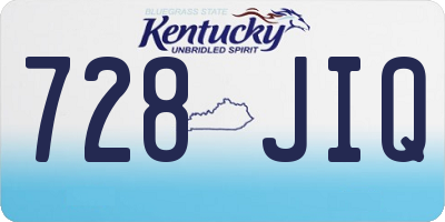 KY license plate 728JIQ