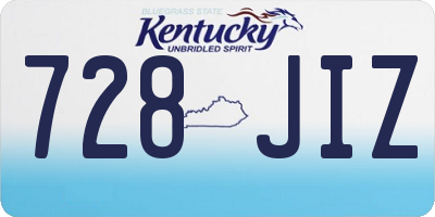 KY license plate 728JIZ
