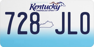 KY license plate 728JLO