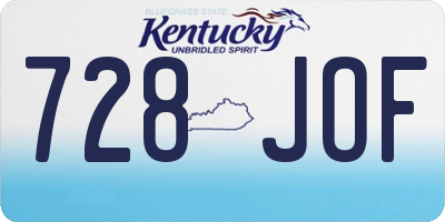 KY license plate 728JOF
