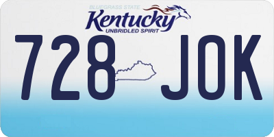 KY license plate 728JOK