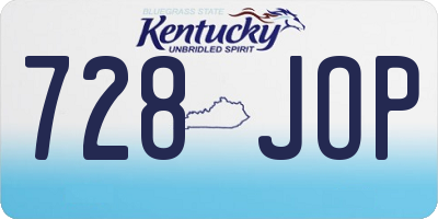 KY license plate 728JOP