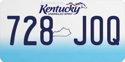 KY license plate 728JOQ