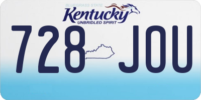 KY license plate 728JOU