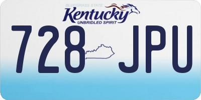 KY license plate 728JPU