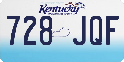 KY license plate 728JQF