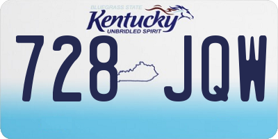 KY license plate 728JQW