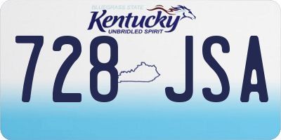 KY license plate 728JSA