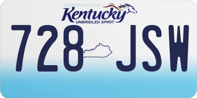 KY license plate 728JSW