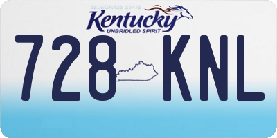 KY license plate 728KNL