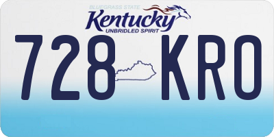 KY license plate 728KRO
