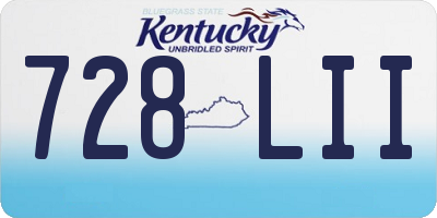 KY license plate 728LII