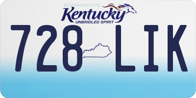 KY license plate 728LIK